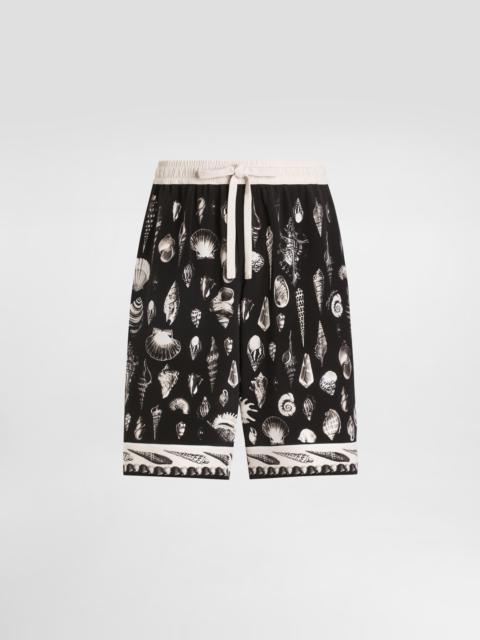Dolce & Gabbana shell-print marocaine crêpe trousers