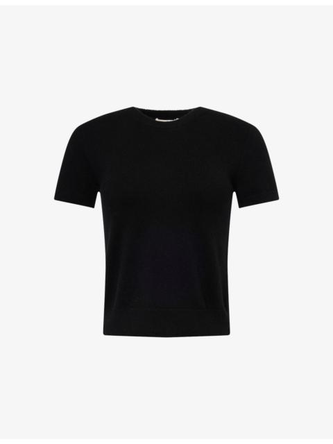 Vince Short-Sleeves Round-Neck Stretch-Wool Blend T-Shirt