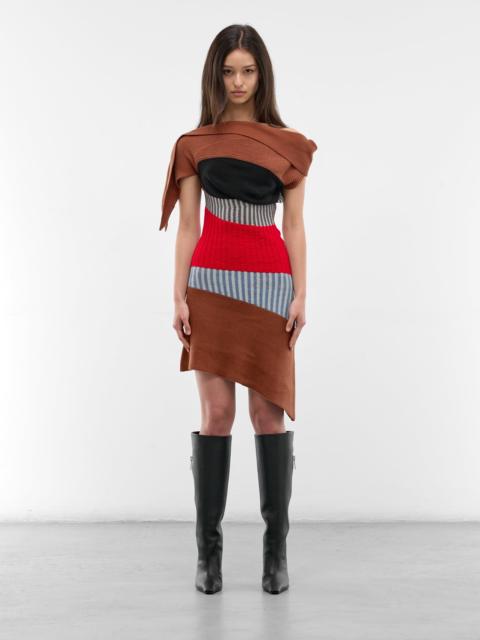 Kiko Kostadinov Asymmetric Draped Lemoyne Knit Dress