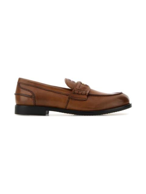 Miu Miu Caramel Leather Loafers