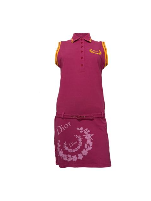 Dior CHRISTIAN DIOR Resort 2004 Floral Logo Sleeveless Golf Polo Dress