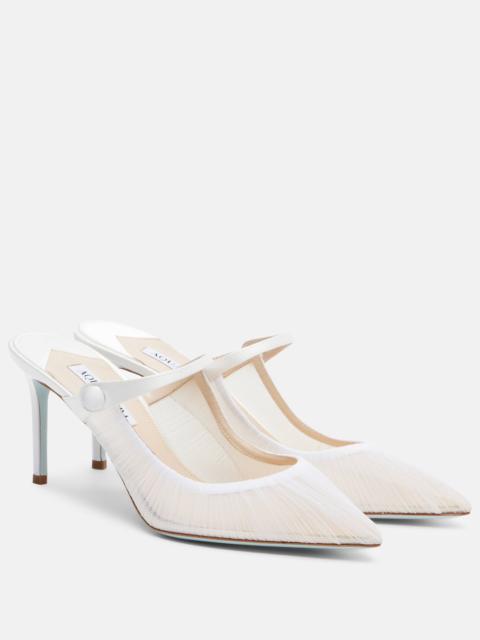 AQUAZZURA Voile 75 satin-trimmed tulle mules