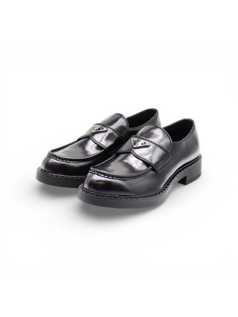 Prada Brushed Leather Penny Chunky Loafers Black US 13 - NWB $1290