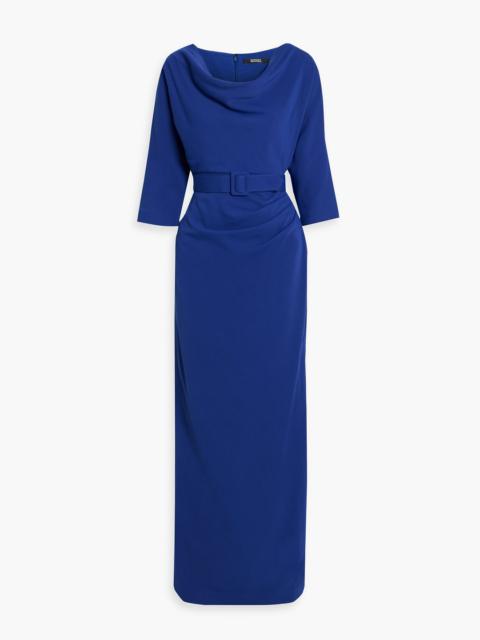 Other Designers Belted draped crepe gown