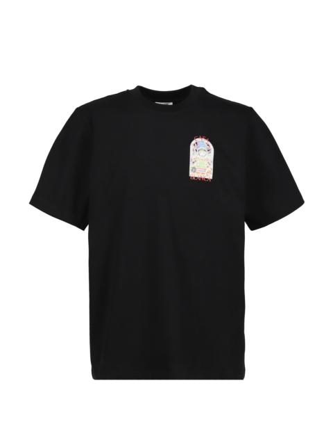 CASABLANCA ORCHID COURT CLASSIC T-SHIRT / BLK