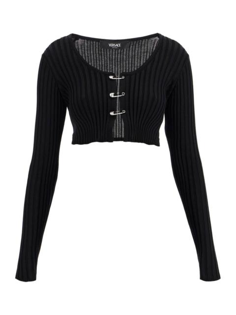 VERSACE Versace 'cropped safety pin cardigan