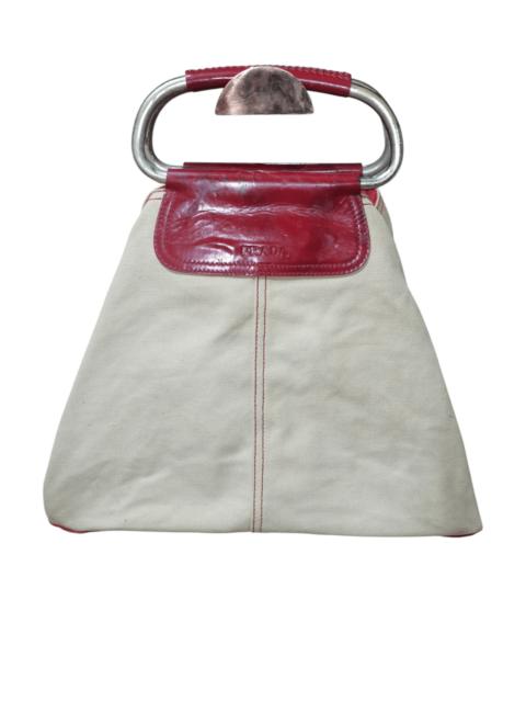 Prada Prada beige canvas metal loop tote bag vintage 2003 rare