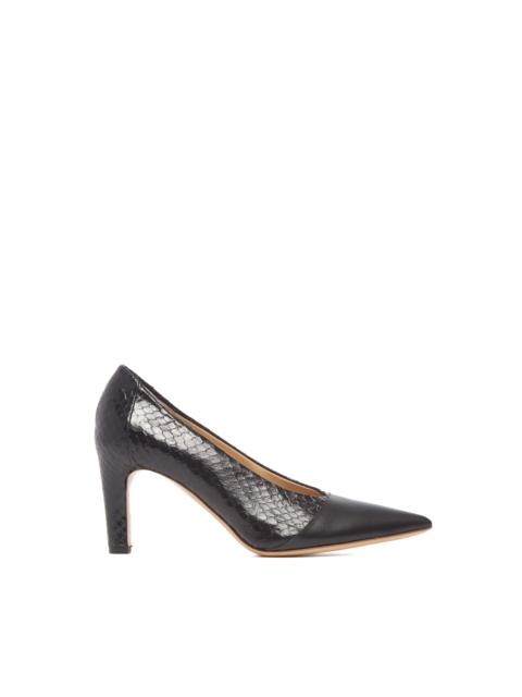GABRIELA HEARST Empress High Heel Stiletto Pump in Black Snakeskin & Leather