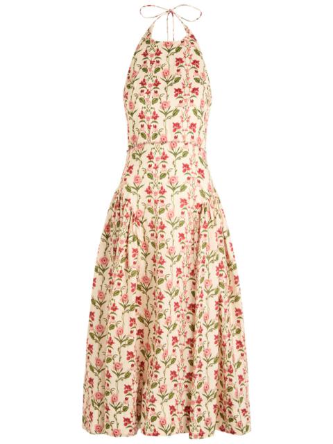 Agua by Agua Bendita Agua BY Agua Bendita Balsa Canna Floral-print Linen Midi Dress