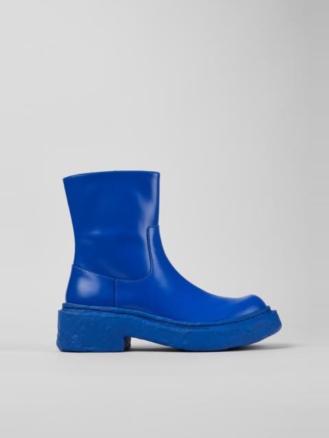 CAMPERLAB Blue Leather Zip Bootie