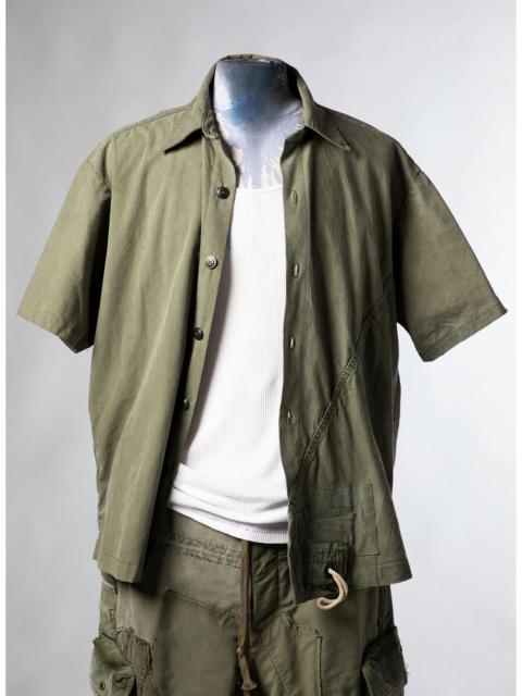 Greg Lauren $950 Greg Lauren Army Tent Short Sleeve Studio Shirt
