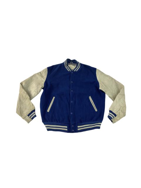 Other Designers Leather - Vintage 90s Varsity Jacket Leather Sleeve