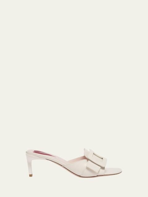 Roger Vivier Patent Leather Buckle Mule Sandals
