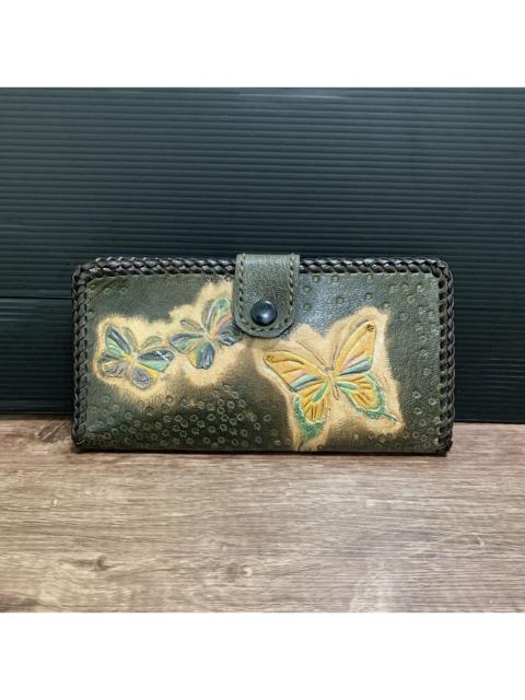 Other Designers Vintage Butterfly Embroided Leather Wallet