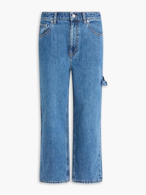 Tibi Cropped high-rise straight-leg jeans