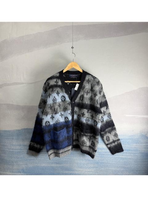 Louis Vuitton Louis Vuitton Black and Blue Monogram-Print Mohair Cardigan