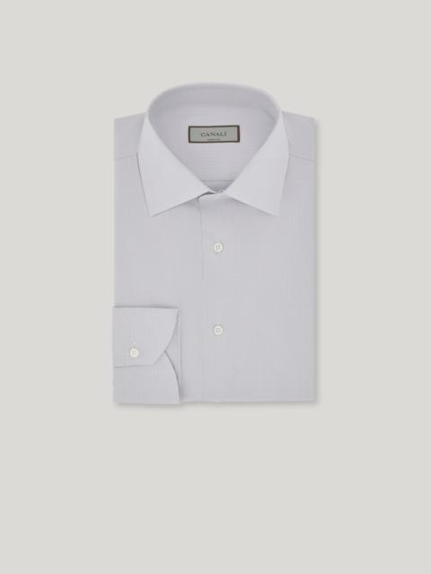 Canali CANALI NUVOLA GRAY COTTON REGULAR-FIT MICRO-CHECK SHIRT