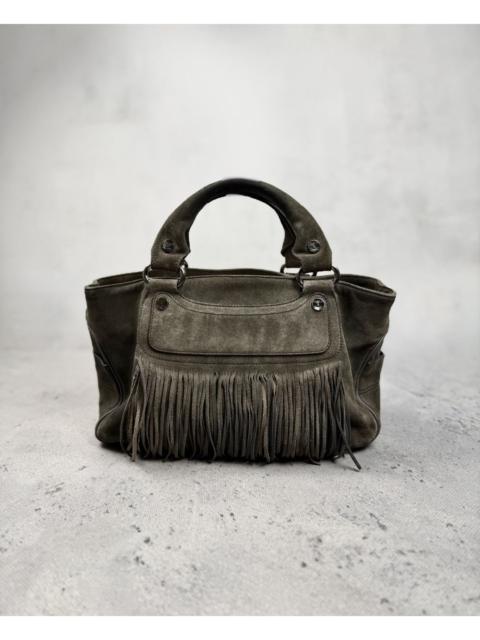 CELINE Celine Vintage Suede Fringe Handbag Boho Lux Italy Archive