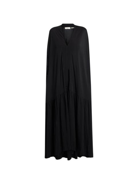 Poncho jersey maxi dress