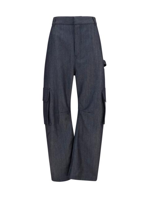 BALENCIAGA Balenciaga Women Denim Print Cargo Pants