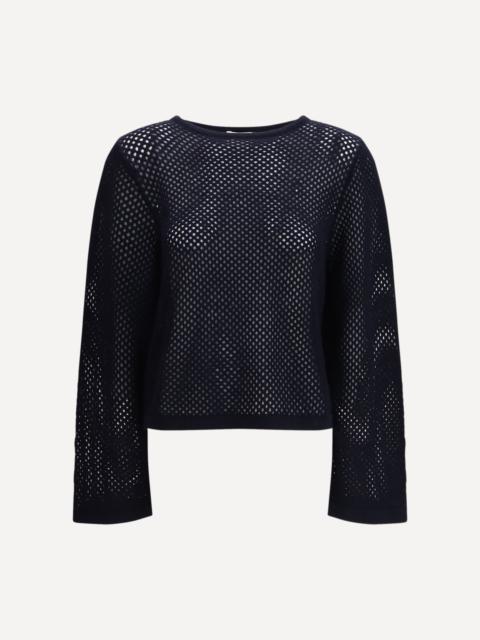 Allude perforated boatneck Jumper