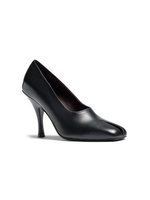 KHAITE Eva Peep Toe Leather Pumps black