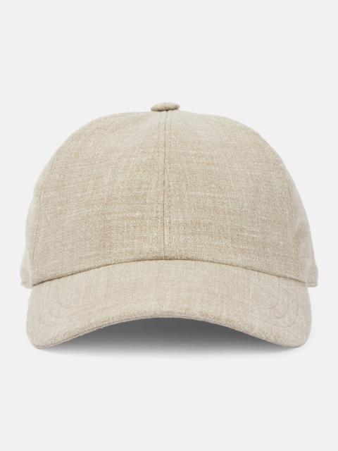 The Row Caspian silk, linen, and wool baseball cap