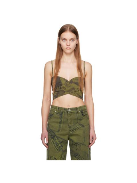 Blumarine Khaki Wrap Tank Top