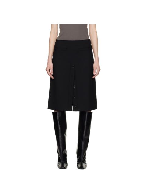 courrèges Black Buttoned Midi Skirt