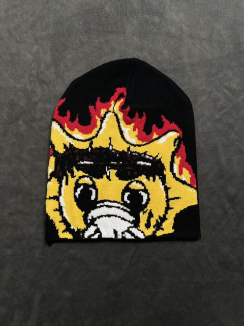Rare Chief Keef Glo Gang Flames No Cuff Beanie Hat Black OS