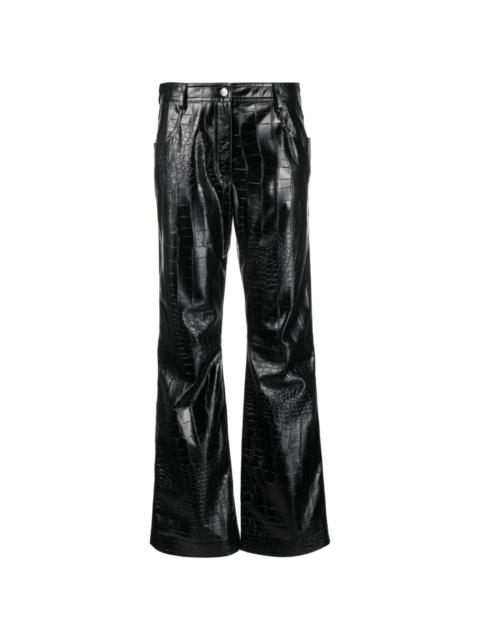 MSGM embossed-crocodile straight-leg trousers