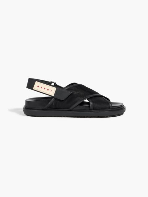 Marni Fussbett leather-trimmed shell slingback sandals