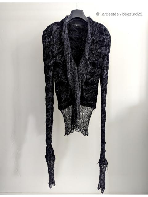 Balmain *NEW* SPENCER SEQUIN JACQUARD KNIT JACKET $3,495