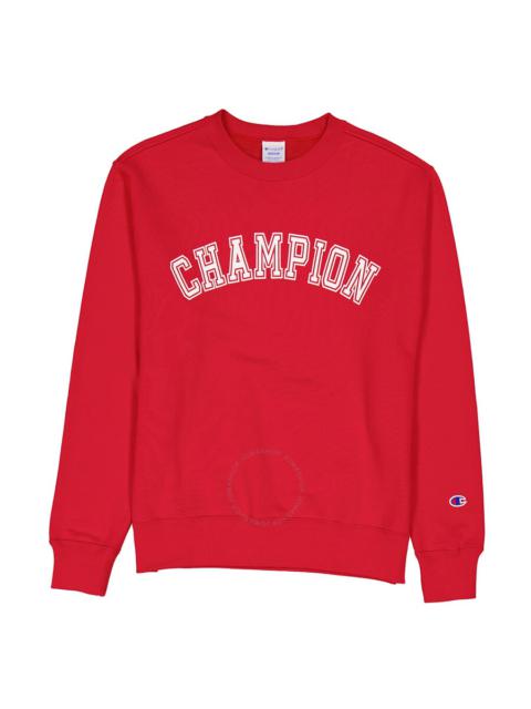 Champion Champion Bright Red French Terry Varsity Crewneck Sweatshirt