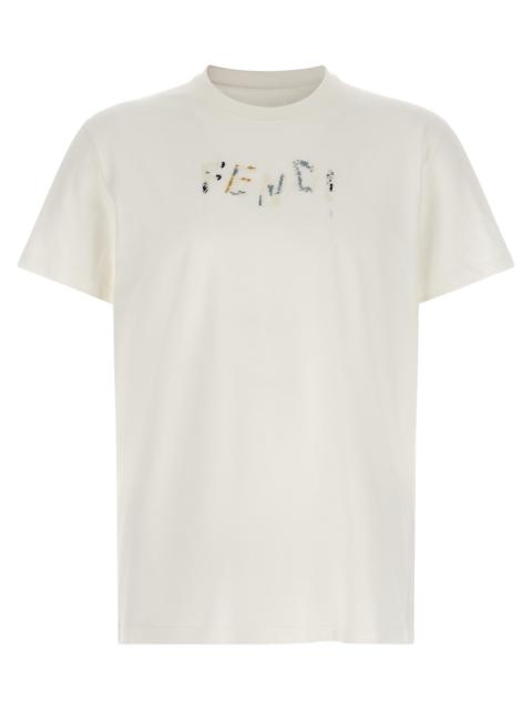 FENDI Fendi Men Logo Embroidery T-Shirt