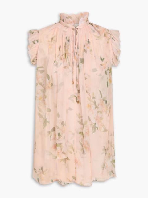Zimmermann Ruffled floral-print crepon top