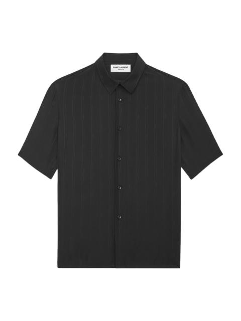 SAINT LAURENT Cassandre Striped Silk Shirt