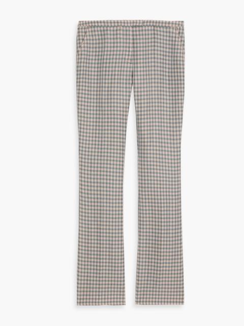 Acne Studios Gingham linen-blend jacquard flared pants