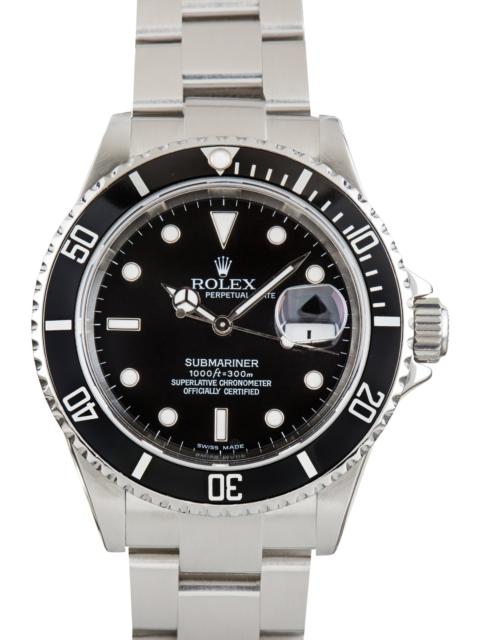 ROLEX Used Rolex Submariner Black Aluminum Bezel Ref 16610T Oyster Band