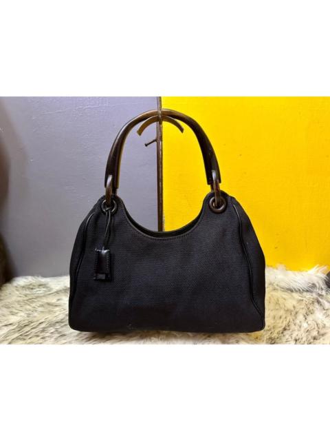 GUCCI Authentic Gucci Canvas Wooden Handle Hobo Bag