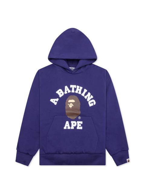 A BATHING APE® COLLEGE PUFFY RELAXED FIT PULLOVER HOODIE - BLUE