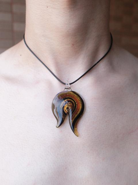 Other Designers Handmade Lampwork Glass Conch Pendant Adjustable Necklace