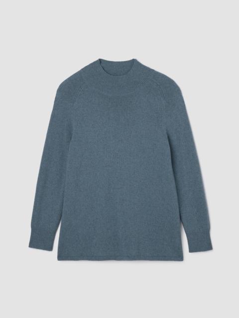 EILEEN FISHER Cotton & Recycled Cashmere Turtleneck Long Top