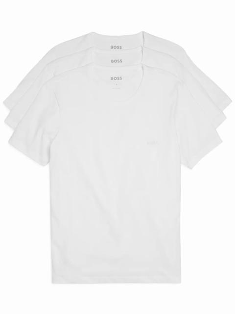 BOSS Classic Cotton Slim Fit Logo Crewneck Tees, Pack of 3