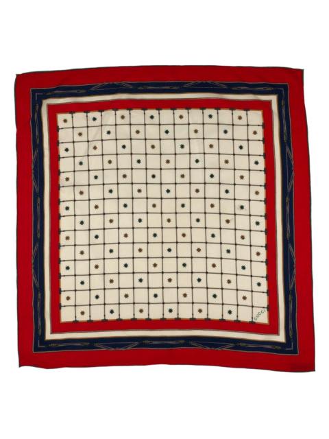 GUCCI Gucci Ships Wheel Pattern Silk Scarf