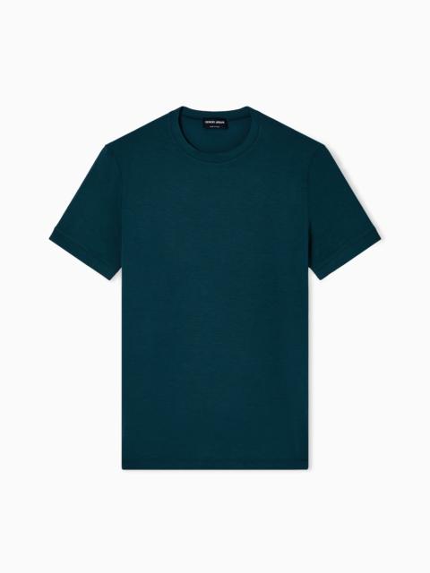 GIORGIO ARMANI CREW-NECK SHORT-SLEEVED T-SHIRT IN STRETCH VISCOSE JERSEY