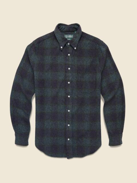 Gitman Vintage Brushed Cotton Plaid Shirt - Navy