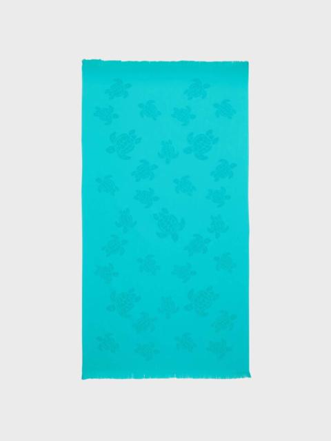 Vilebrequin Beach Fouta in Organic Cotton Turtles Jacquard