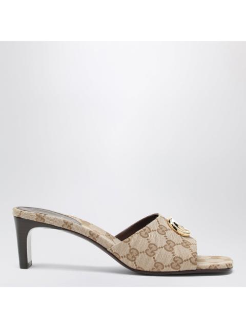 GUCCI Gucci Double G Slider Sandals In Gg Canvas In Vintage Sand Women