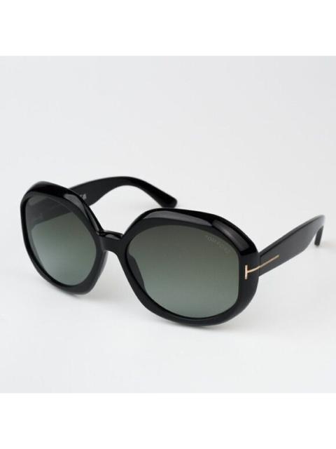 TOM FORD NEW Tom Ford FT1011/S  01B GEORGIA-02 Black Square Oversized Women Sunglasses